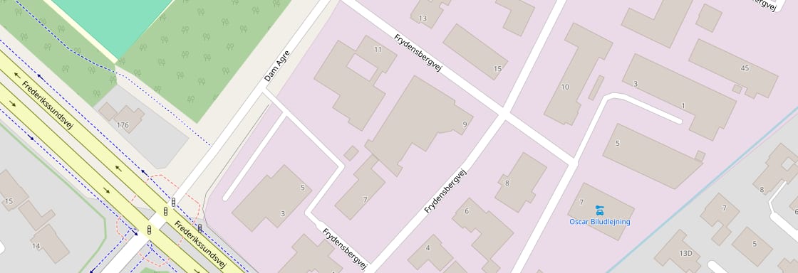 Map of Frydensbergvej 9 in Stenløse